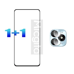 Premium Full Glue 6.6 Screen Protector with Anti - Scratch Glass and Soft Fiber Lens Film (1 and 1)