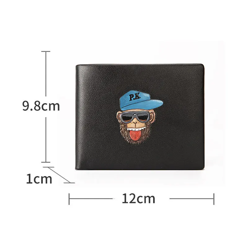 2022 new trendy brand wallet wallet leather men's authentic short card bag horizontal thin wallet boy's day gift  clutch purse