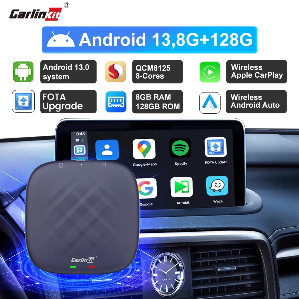 CarlinKit-8-128G-CarPlay-Ai-Box-Plus-Android-13-Wireless-Android-Auto ...