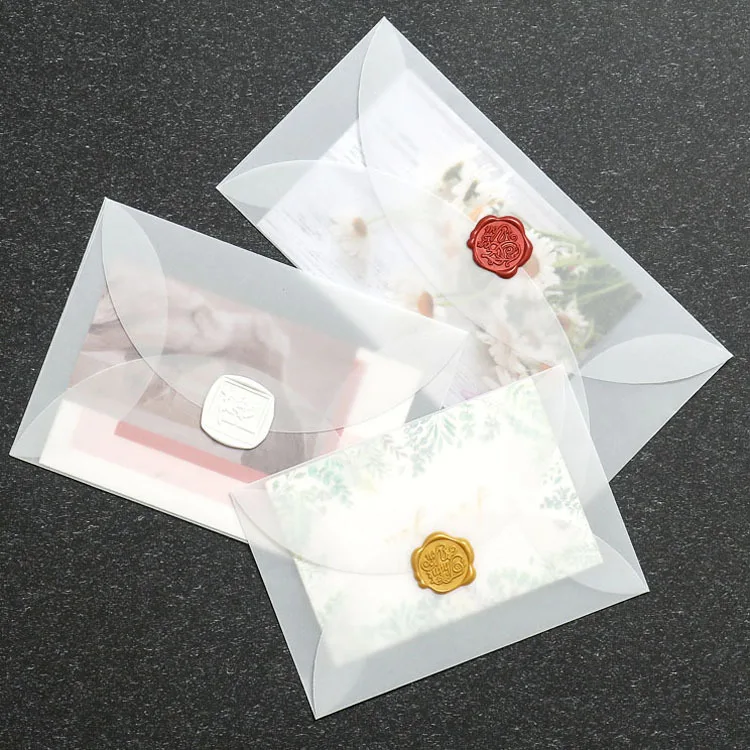 80 pçs pétalas em branco translúcido envelope sulfato papel diy cartão postal de armazenamento criativo casamento festival convite embalagem