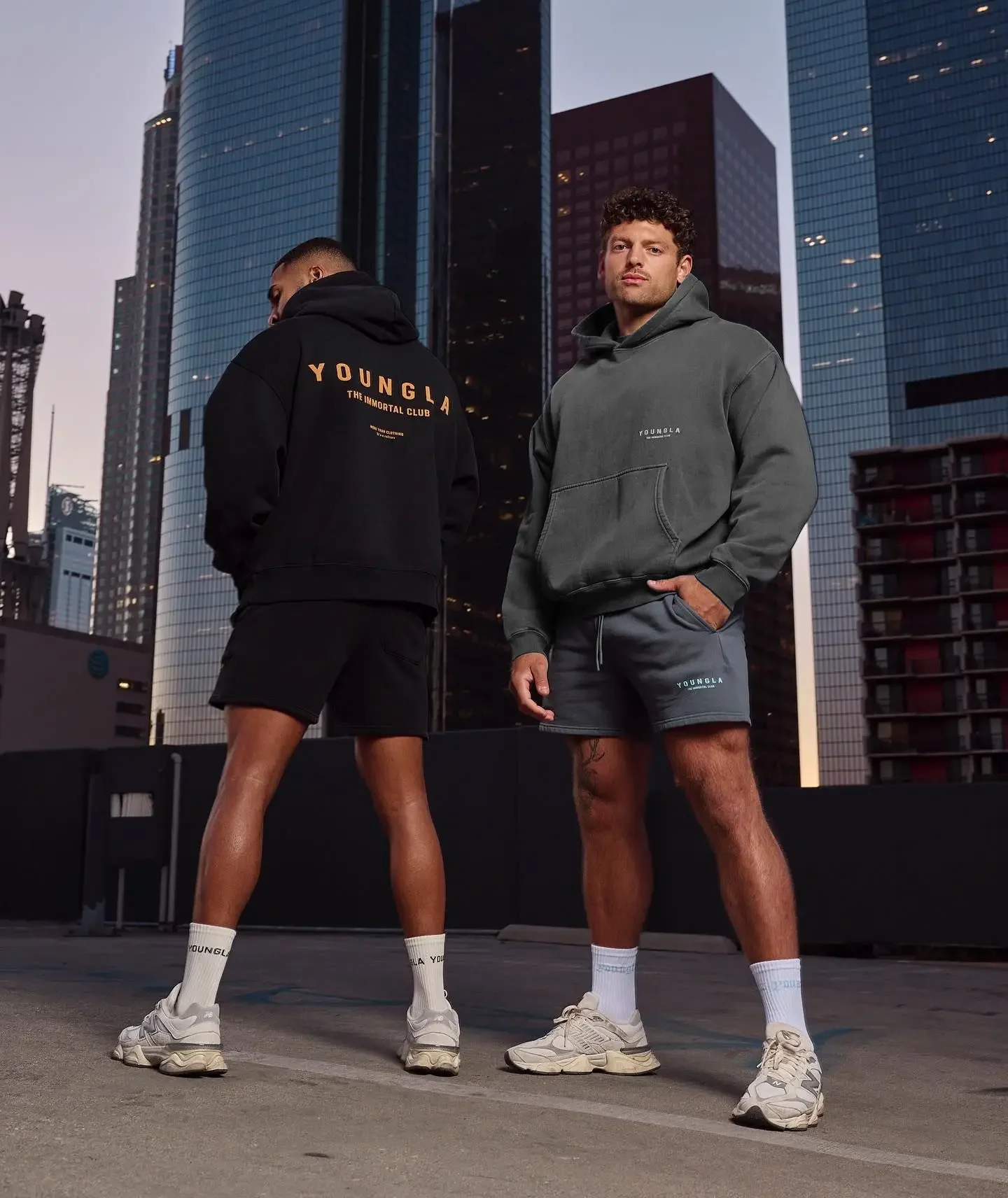 

Men's oversized hoodie double-layer composite fabric printed coat sports fitness sweatshirt