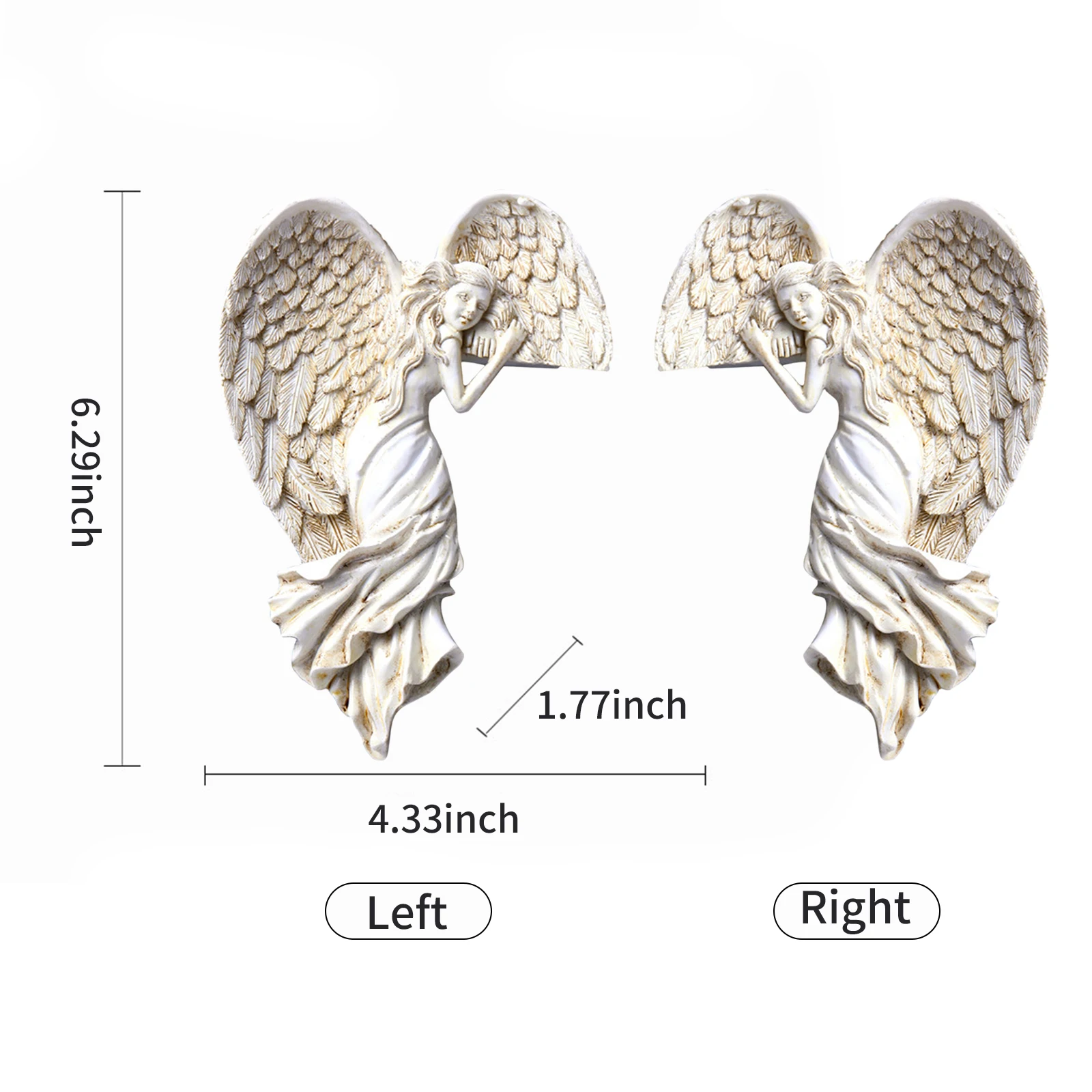 Door Frame Angel Wing Sculpture Simulation Goddesses Action Posture Home Bedroom Living room Retro Wall Decoration Frame Angel images - 6