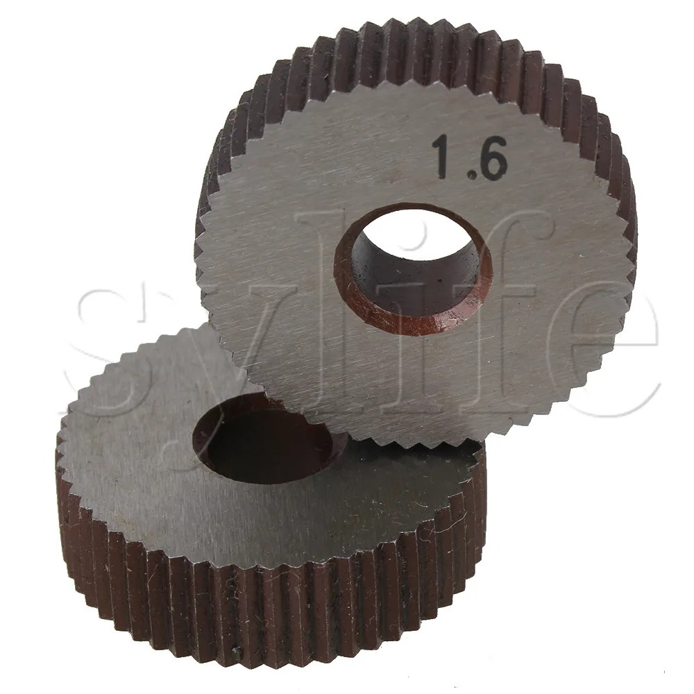 2pcs High Speed Steel Single Straight Coarse 1.6mm Pitch Linear Knurl Wheel