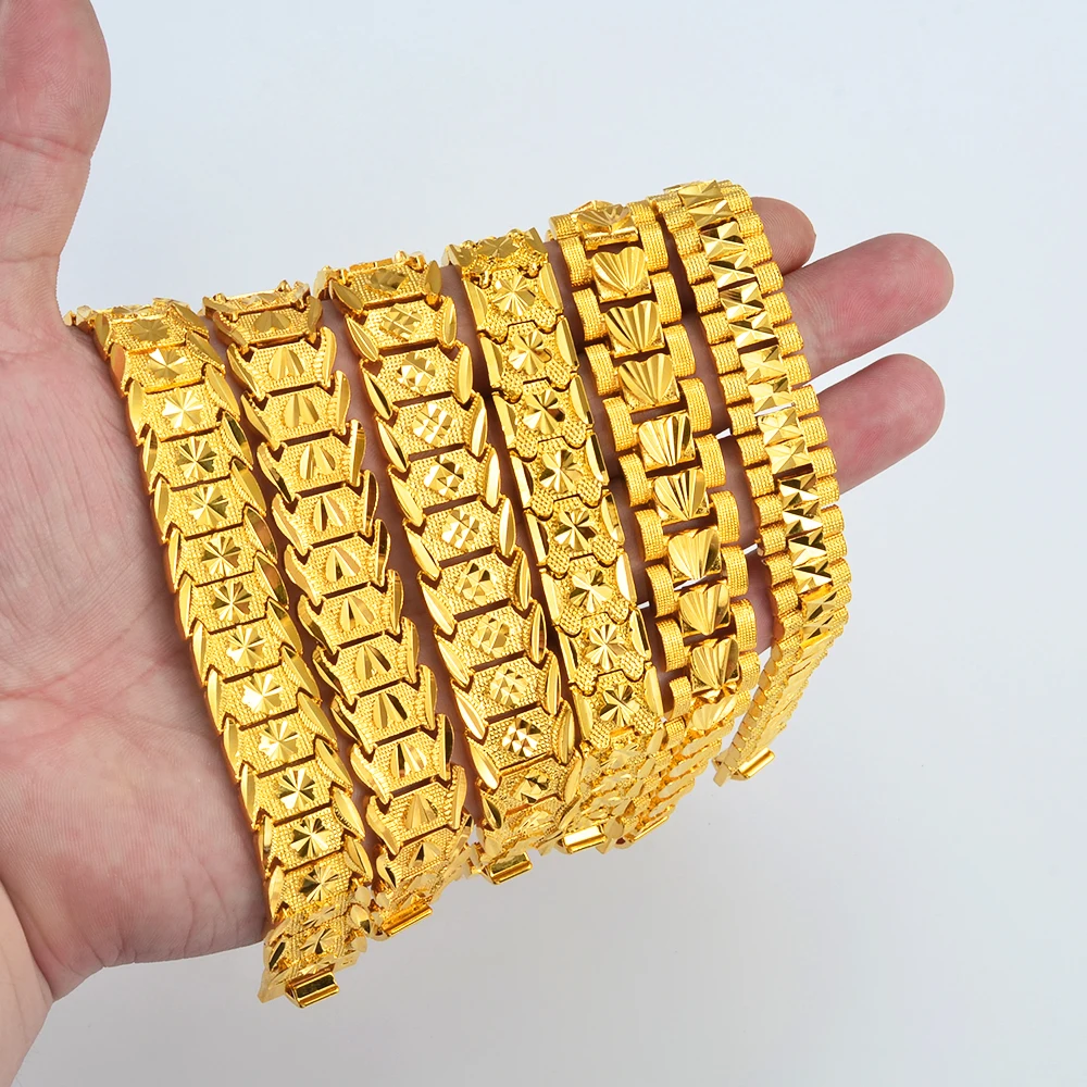 Anniyo (Length Error Men Bracelet Gold Plated African Wide