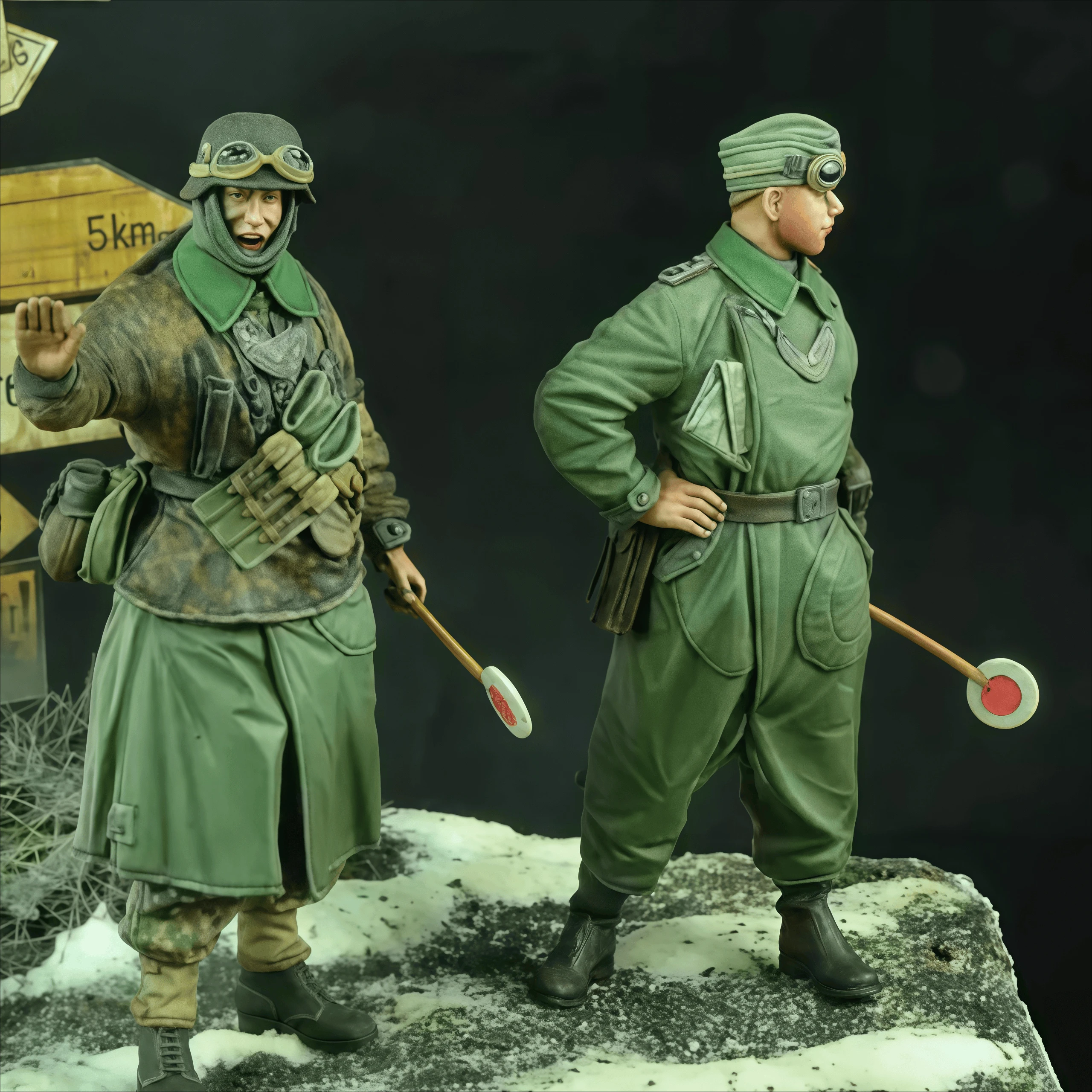 1/35 레진 모델 조립, 교통 지휘관, 2인용 모델 GK, 도색되지 않음, 조립 필요