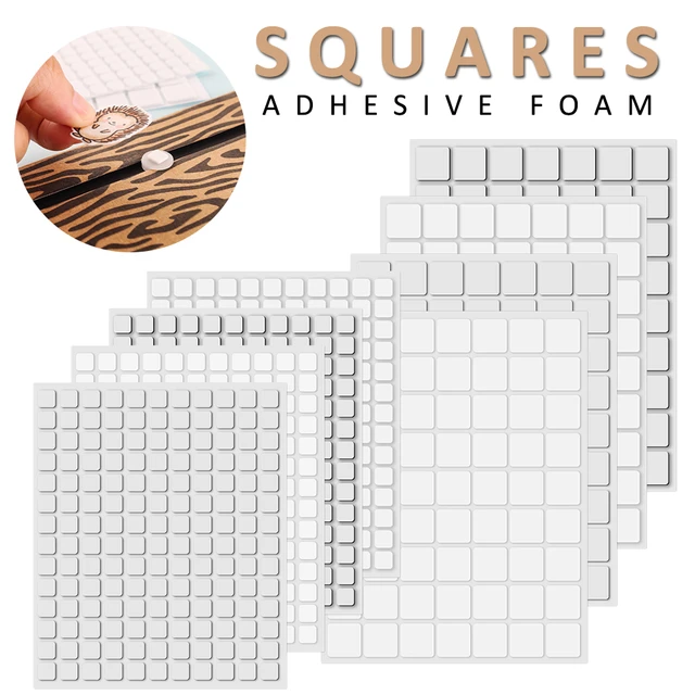 3D Double Sided Adhesive Foam Squares Black White Fastener Tape Strong Glue  Stickers Diy Scrapbooking Card Crafts Work 6 Sheets