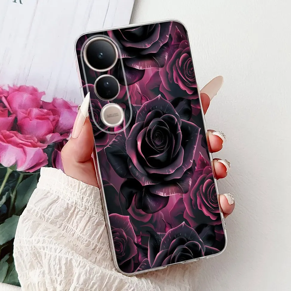 Cute Cat Luxury Fashion Floral Painted Back Cover - Stylish and Fun Phone Case