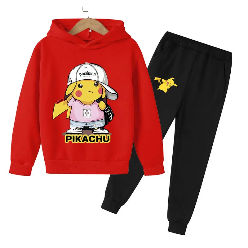 newborn baby clothes set girl 2022 New Trend Children's Clothing Set Pikachu Print Long Sleeve Hoodie + Pants Boys and Girls Cotton Suits Children's Casual We baby outfit sets girl