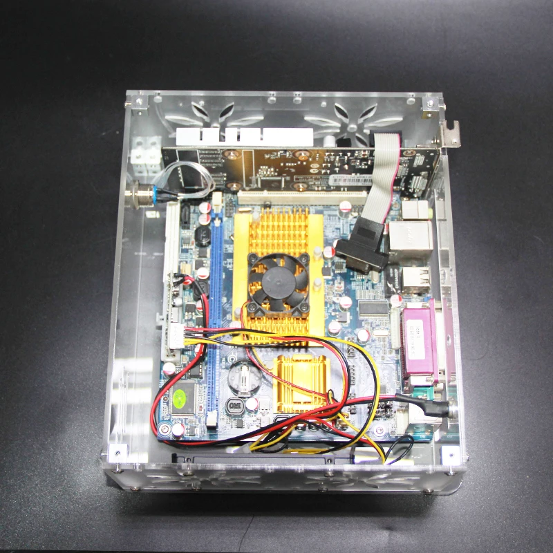 Mini Case do Computador Itx Acrílico Fosco Transparente Chassi Personalizado Tampa Chave Interruptor Design Suporta Placa de Rede Gráfica - Imagem 4