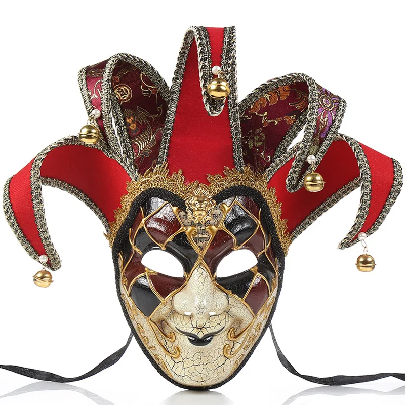 Masquerade Mask for Men and Women Venetian Full Face Mask Jester-Mask Venetian Mardi Gras Mask Halloween Party-Decor