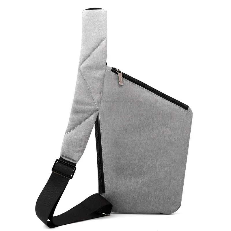 Petit sac à bandoulière antivol pour homme, sac de poitrine décontracté, sac à dos fin, sac à dos fin pour randonnée, vélo, Noir