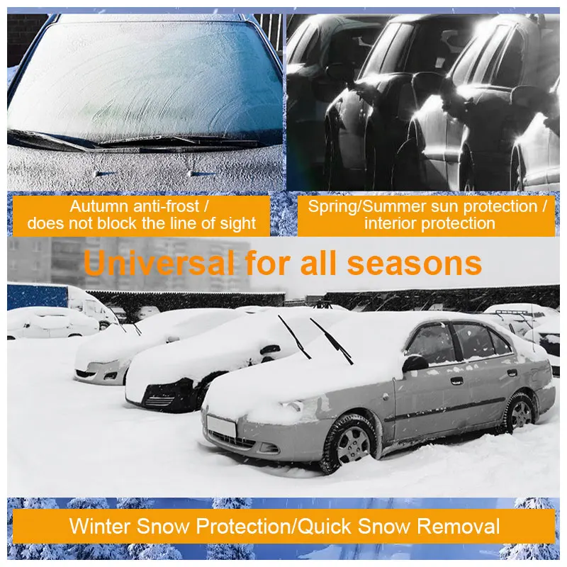 Waterproof Cover Exterior Car Covers Outdoor Half Awning Anti-Snow Windshield Proof Protective Cotton Sunshade Anti Ice Frost - Image 2