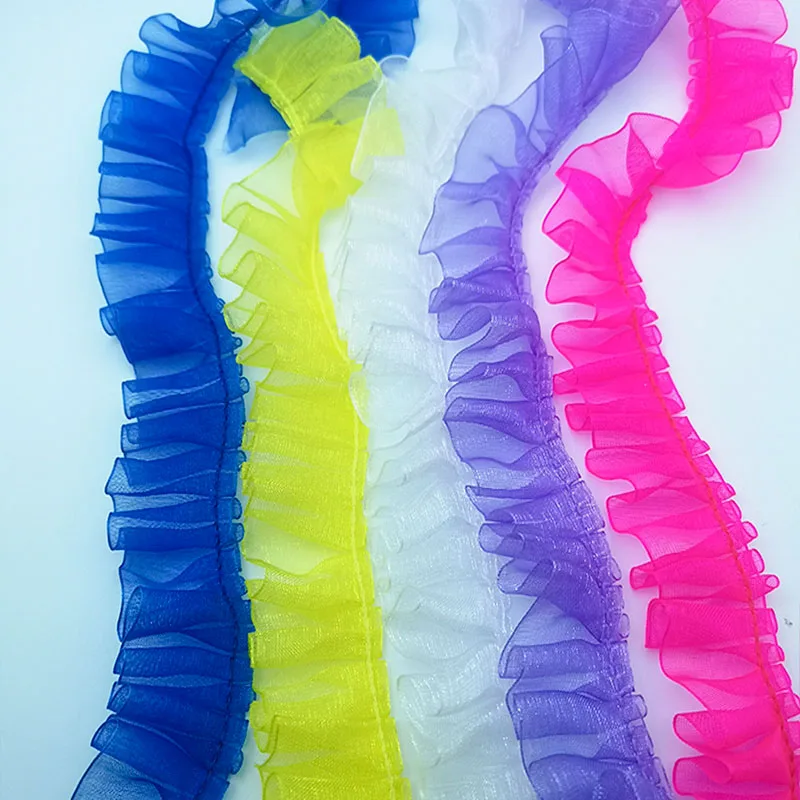 Lace Fabric 5 Yards 25mm Pleated DIY Sewing Accessories Headdress Decoration