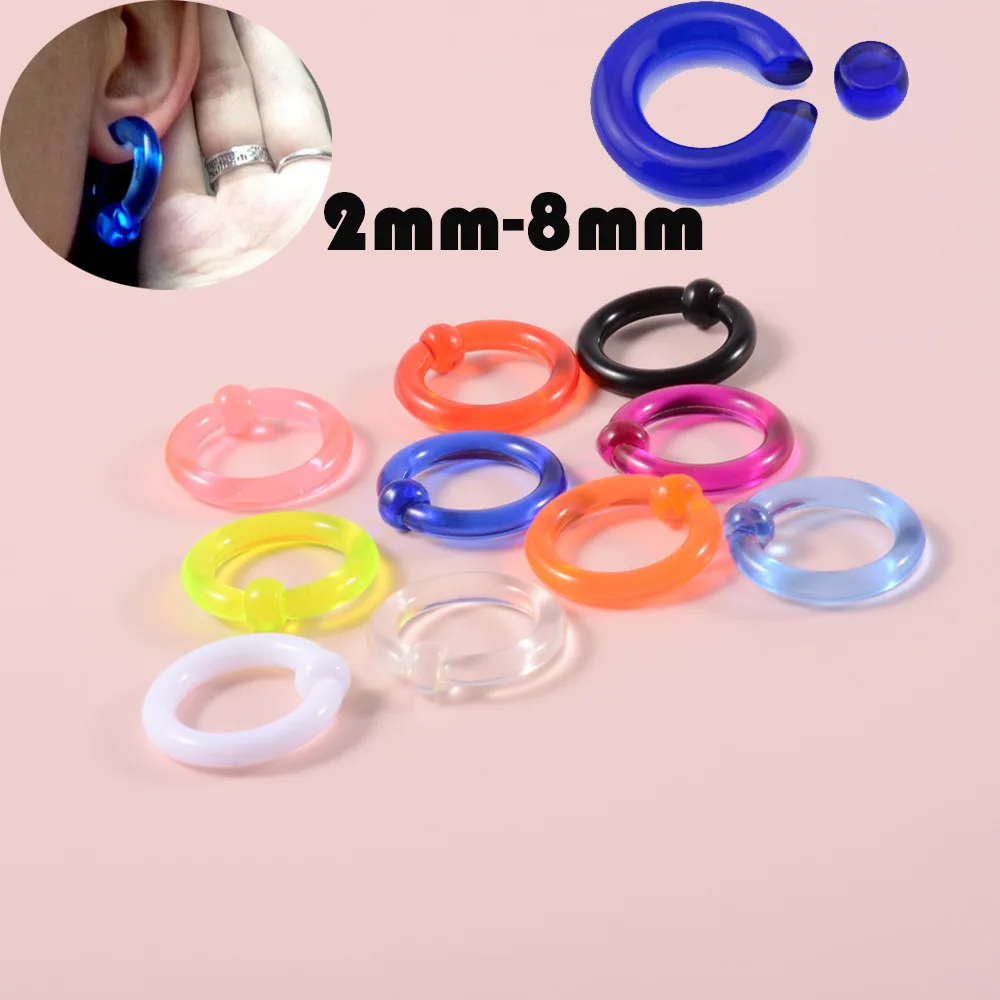 1 Pcs Acrylic BCR Giant Captive Bead Ring Ear Plugs and Tunnels Big Size Expander Ear Gauge Nose Septum Piercing Body Jewelry