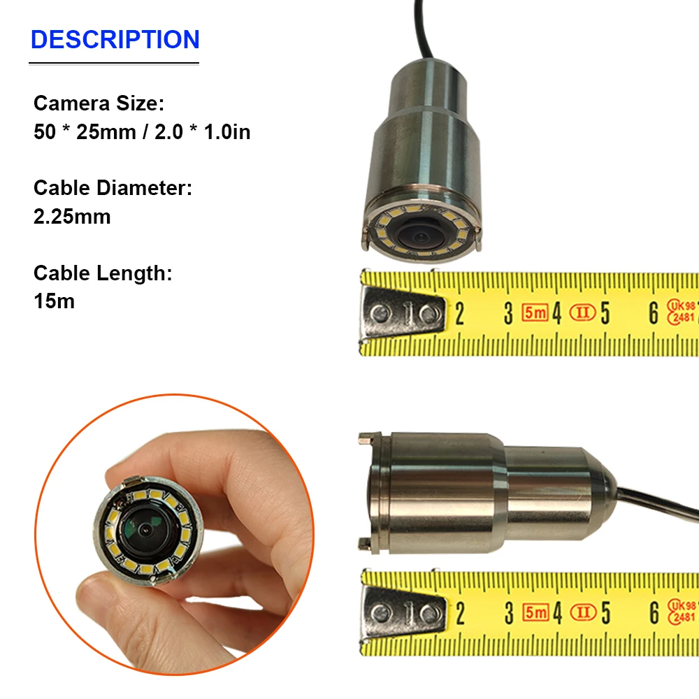 IP68 full waterproof 12 LEDS 7inch fish finder with portable metal case underwat