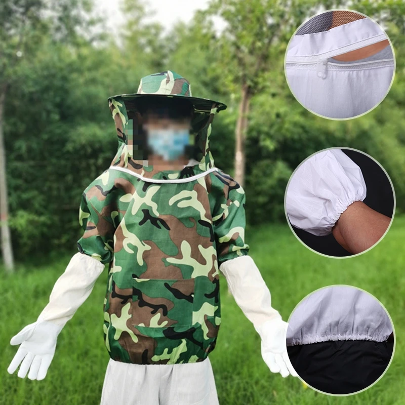 Beekeeping Clothing Half Jacket Beekeeping Suit Anti-sting Breathable Hooded Hat Protective Beekeeper Special Tools