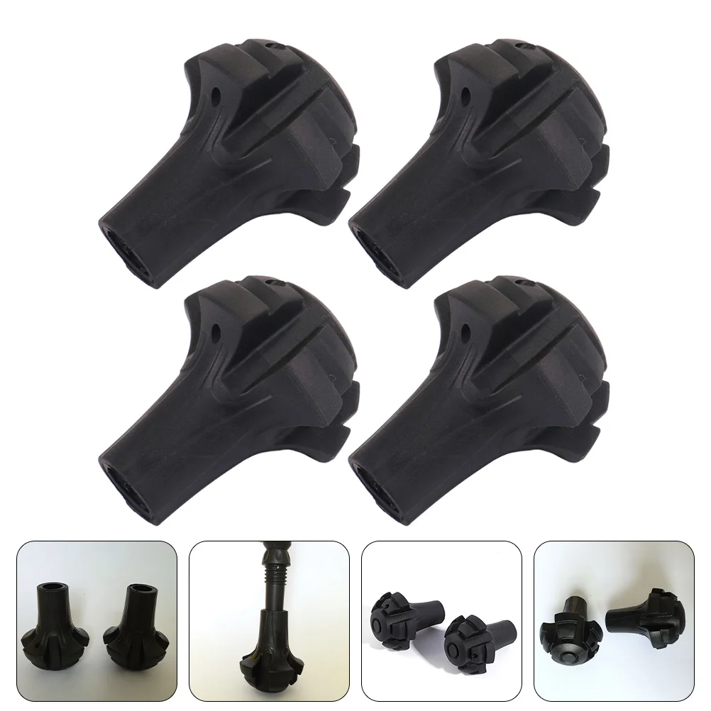 

4 Pcs Trekking Pole Cover Crutch Foot Pads Non-slip Protector Accessories Climbing Accessory Supplies