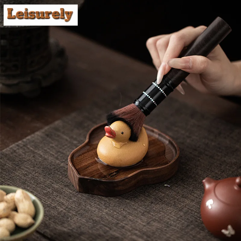 Purple Clay Little Yellow Duck Tea Pet Vintage Lucky Model Tea Figurine Play Toys Tea Statue Ornaments Can Be Raised Collection