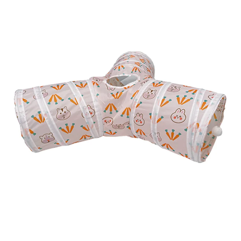 T/Y-shaped Tunnels Tubes Three/Two-channel Foldable Bunny Hideout Pet Supplies Small Animal Tunnel Toys For Rabbits Guinea Pigs pet toys hamster toy
