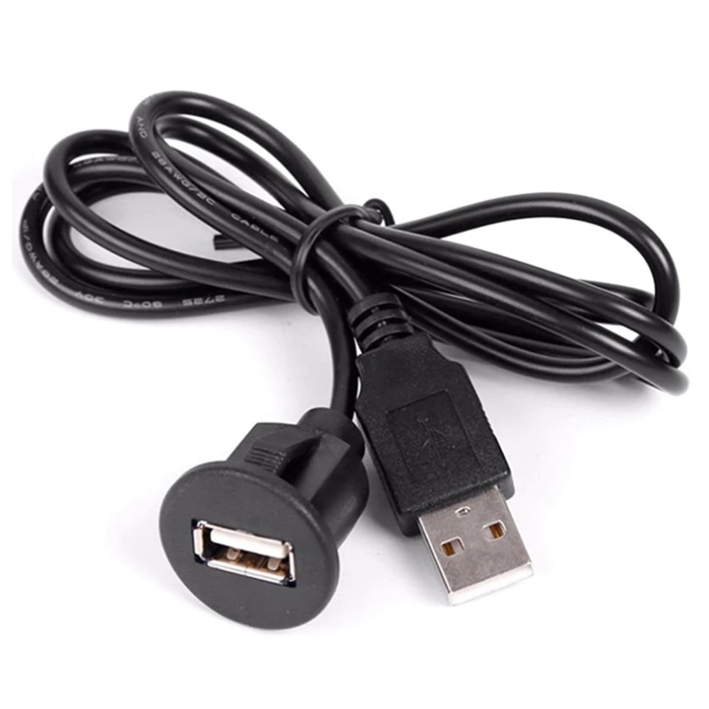 1m Buchse Kabel USB 2,0 Auto Auto Geländewagen Unterputz Stecker auf Buchse Verlängerung kabel Armaturen brett Panel Audio leitung für Motorrad – Detail 9