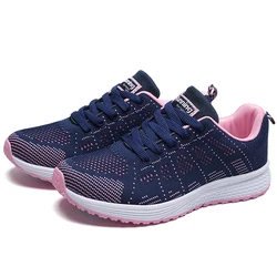 Women's Classic White Sneakers - Casual Sports Shoes - 38 (Blue)