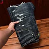 High-End Men's Clothing 2024 Autumn Trendy Jeans Men's Hole & Patch Scrape Slim Fit Skinny Fashion Stretch Trousers 4