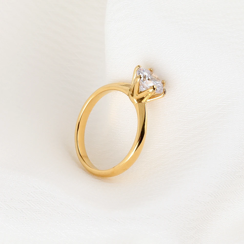 Wedding Engagement Ring for Women Zirconia Crystal Proposal Ring Anniversary Jewelry Crystal rings engagement rings zircon rings stone rings wedding rings stainless steel rings finger rings metal rings