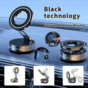 Car Phone Holder Strong Magnetic Car Phone Mount 360° Foldable Vacuum Magnetic Phone Holder For GPS All Smartphones For Car Desk 1