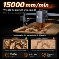 Machine de gravure laser Carverall K15PRO 5W 10W pour bois, acrylique, cuir, métal enduit - Outil de gravure et de découpe de précision 4