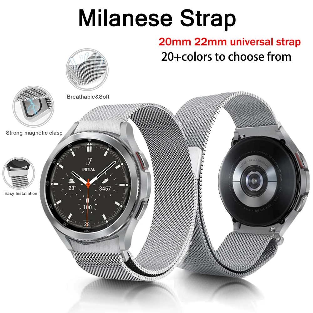 

Milanese Loop Band For Samsung Galxy 4/5/5Pro Suitable 20mm 22mm Wrist Watch Metal Magnetic Double Section Strap For Amazfit Gtr