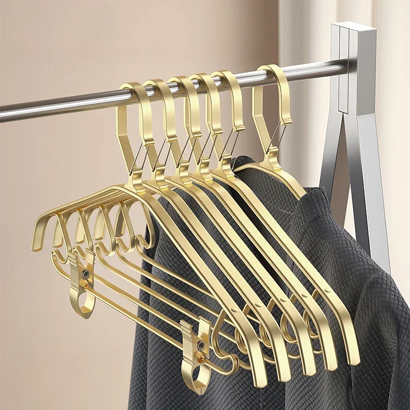 알루미늄 합금 의류 주최자, 공간 절약형 바지 옷걸이, 스카프, 스웨터, 방풍 금속 코트 랙용 탈착식 클립 