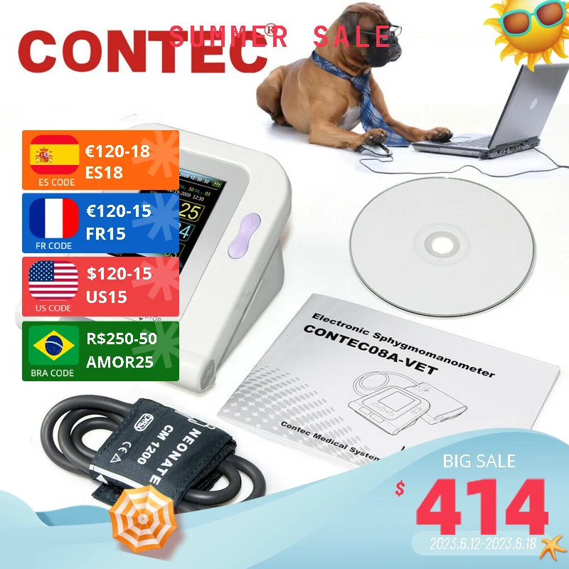 CONTEC08A-VET Digital Veterinary Blood Pressure Monitor NIBP Cuff Dog/Cat/Pets Animal Care