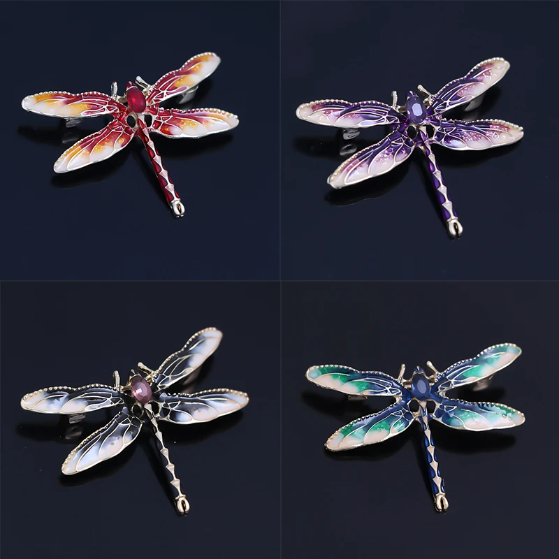 

Fashion Enamel Dragonfly Brooches for Women Girls Dress Coat Accessories Cute Fashion Wedding Jewelry Gifts Large Insect Brooch