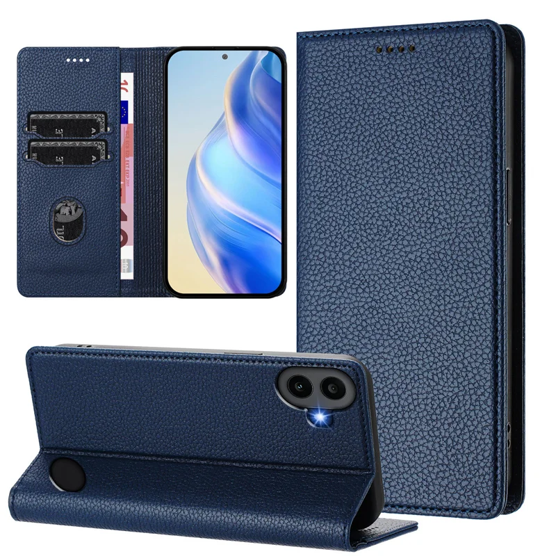 Premium Retro Leather Flip Wallet Case with Magnetic Closure