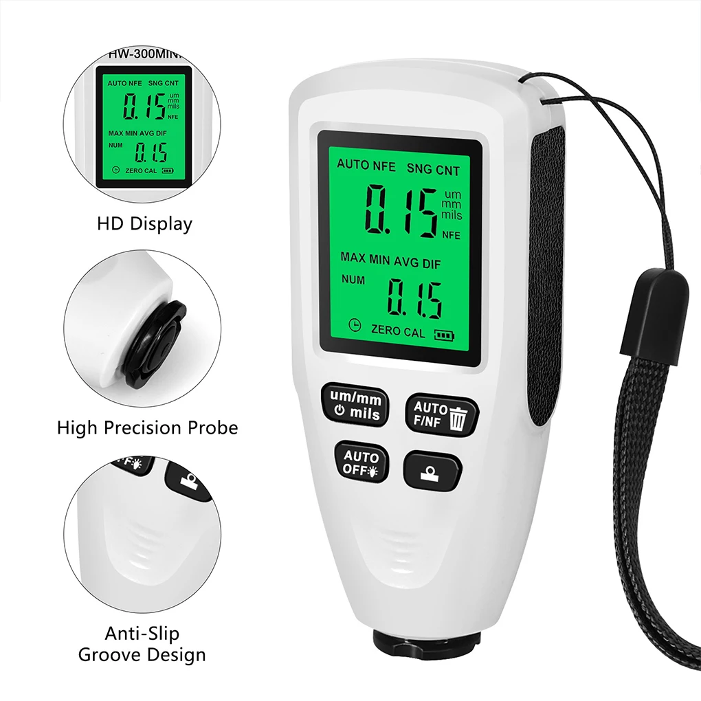 Probe Car Paint Device Thickness Gauge Electroplate Tester Meter Portable High-precision LCD Digital Measuring