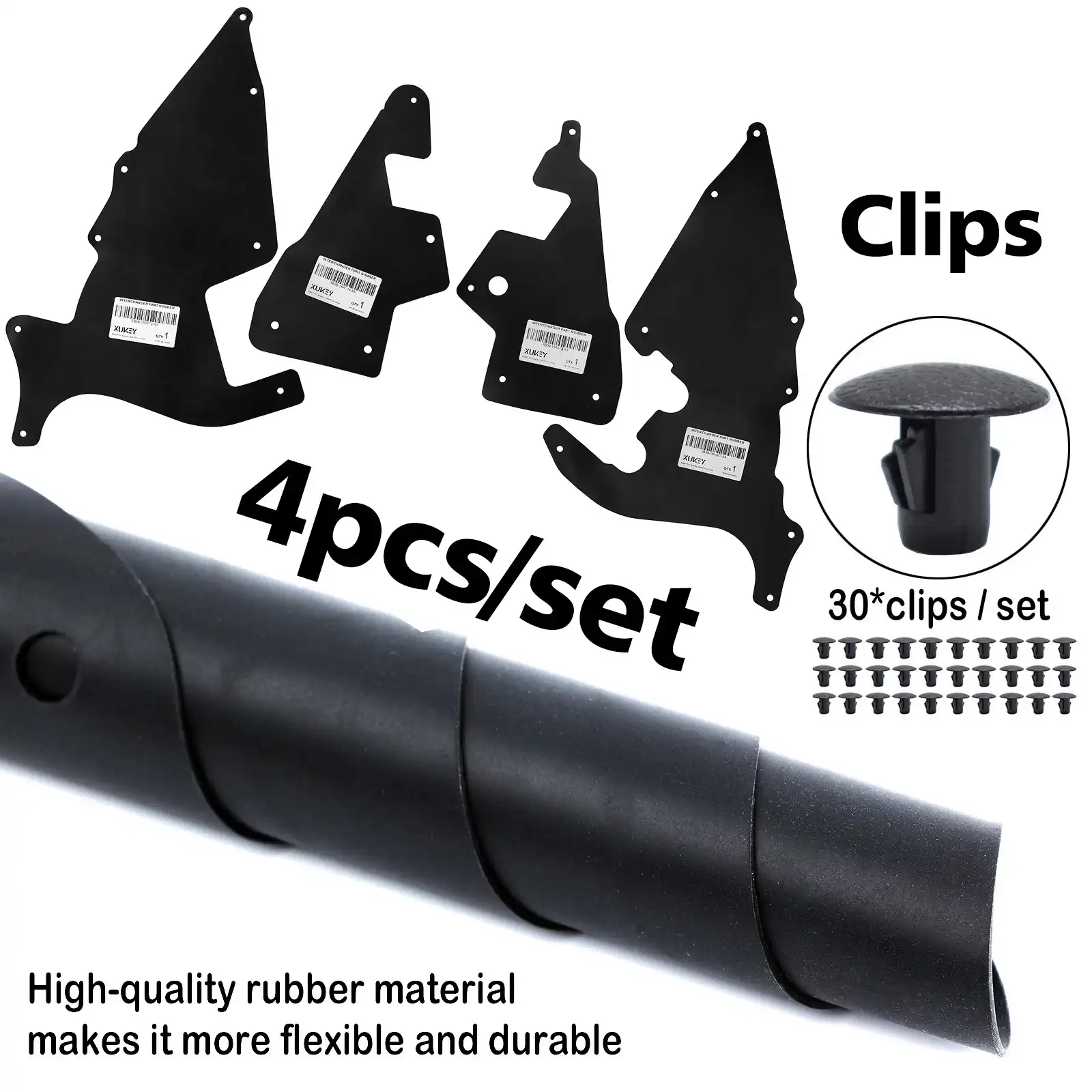 Garde-boue Pour Ford Ranger (2011-2023) & Everest (2015-2022) - Protection Joint, Anti-éclaboussures, Noir - Lot De 4 + Clips
