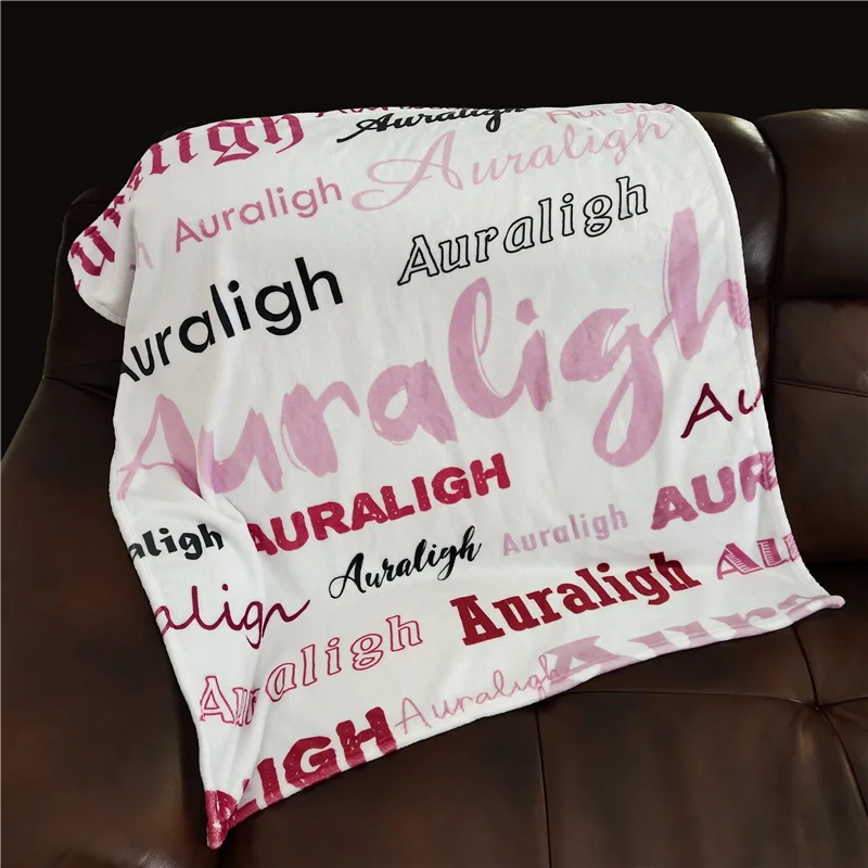 Nome personalizzato Coperta in pile di flanella per bambini Fasciatoio Biancheria da letto per bambini Fasciatoio per culla per neonato Idea regalo di compleanno per ragazza ragazzo neonato - immagine 3