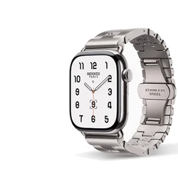 Premium Stainless Steel Watch Strap - Business H Band Wristband for Series 11 46mm (Titanium)