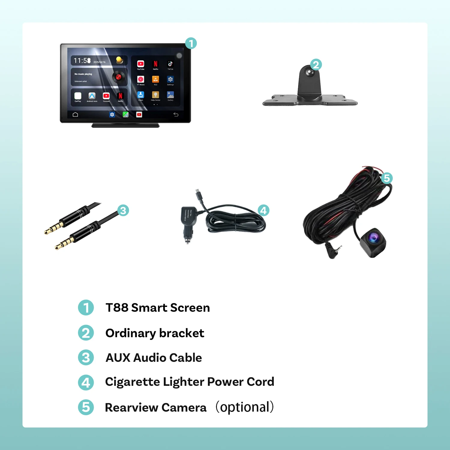 OTTOCAST Express 9 インチ CarPlay スクリーン Android 13 カーラジオ