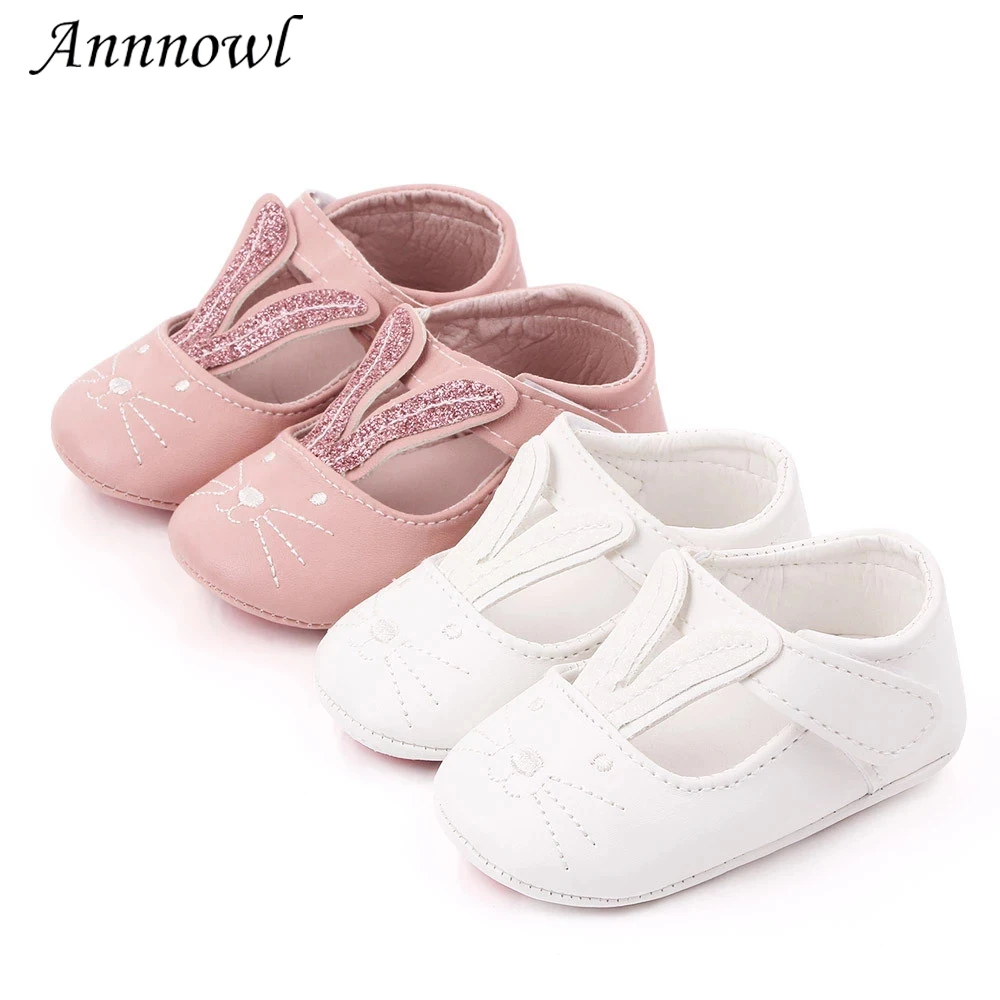 

Newborn Baby Girl Casual Shoes Toddler Moccasins Princess Cute Bling Bunny Flats Infant Trainers for 1 Year Learning Walking