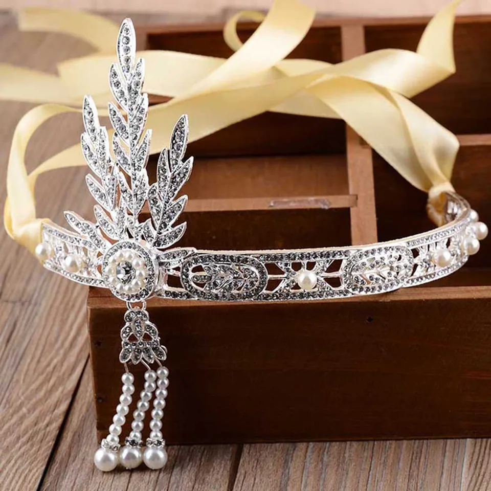 AliExpress The Great Gatsby Hair Accessories Crystal Pearl Tassels Headbands Head Jewelry Wedding Bridal, image size:960x960