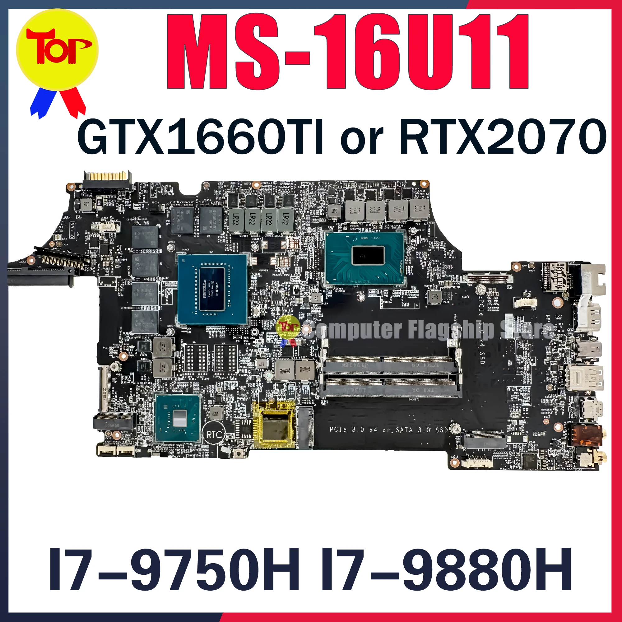 

MS-16U11 Laptop Motherboard For MS-16U1 GE65 I7-9750H I9-9880H GTX1660TI RTX2070 Mainboard 100% Testd Fast Shipping