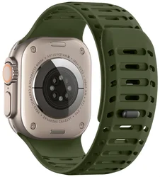 Magnetic Silicone Breathable Bracelet Strap - 38 40 41(S10)42mm (Army Green)