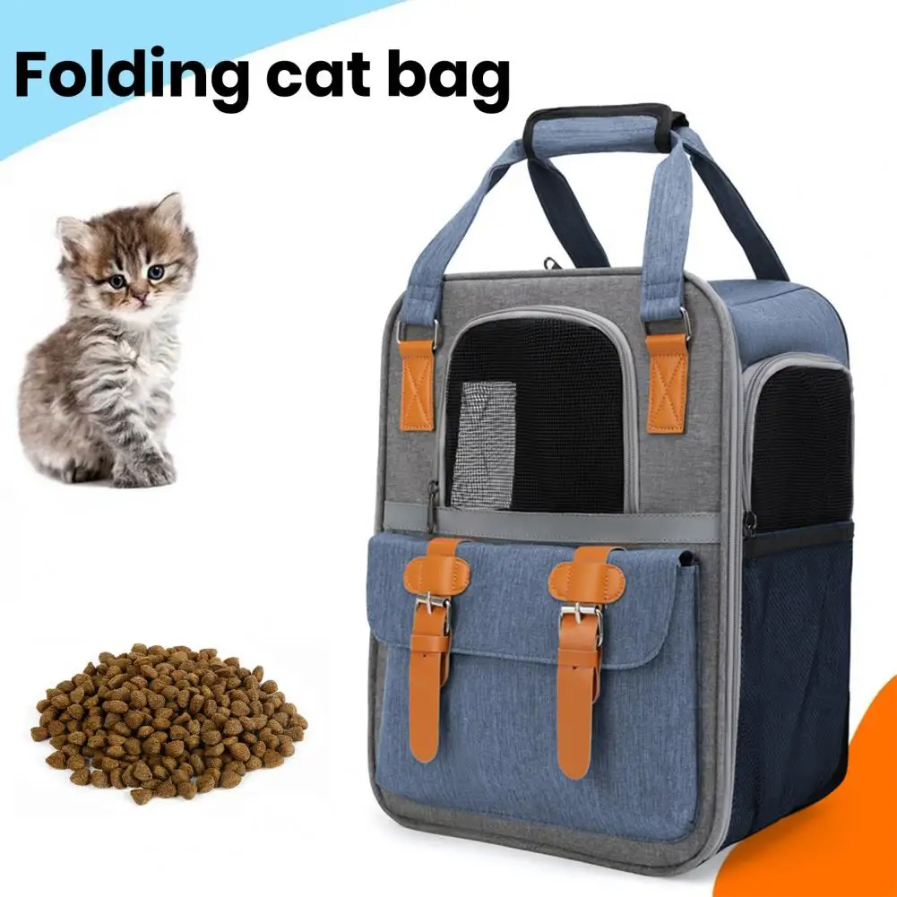 Pet Backpack Expandable Cat Backpack Portable Expandable Pet Carrier for Cats Dogs Breathable Travel Bag for Outdoor