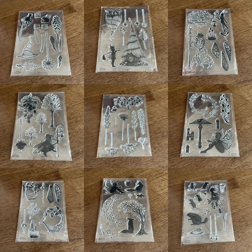 

Plants Tree Fzairy 2024 Clear Stamps for DIY Scrapbooking Card Transparent Rubber Silicone Stamp Making Photo Album Crafts Decor