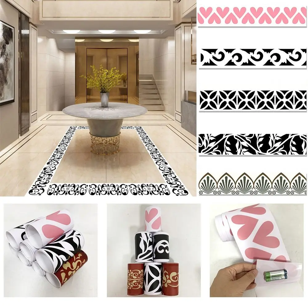 

240cm Baseboard Waist Line Floor Tile Room Kitchen Wallpaper Self-adhesive Waterproof Skirting Line Bathroom