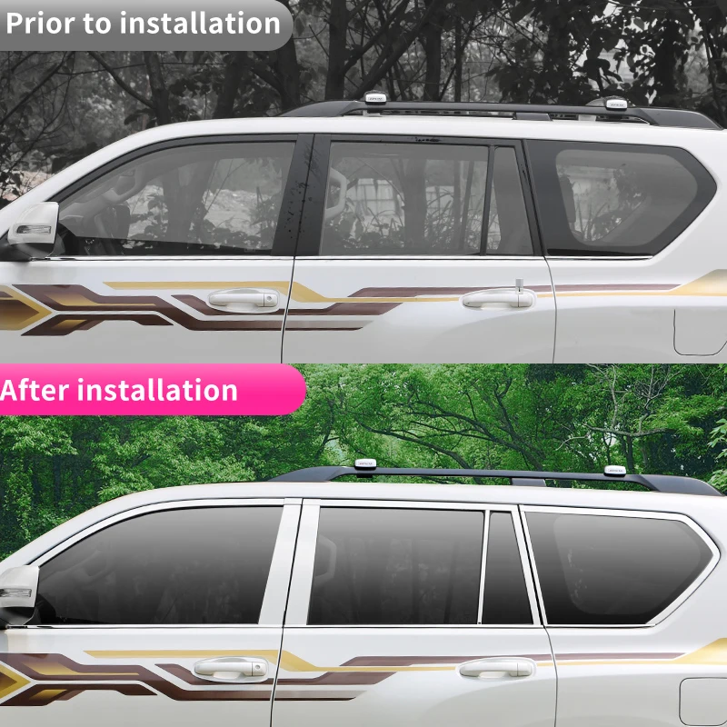 For 2010-Toyota Land Cruiser Prado 150 Lc150 Fj150 Tuning Modification Decoration Stainless Steel Car Window Body Kit car window body kit