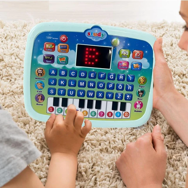 Kiboule Brinquedo educacional infantil tablet de aprendizagem infantil  brinquedo computador com tela de LED 8 modos de aprendizagem presente para