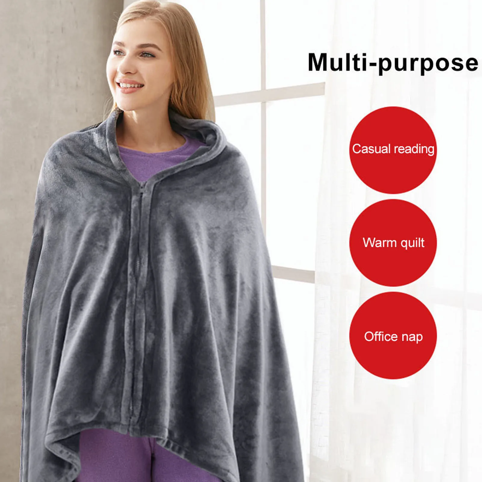Electric Heated Blanket Electric Heated Blanket USB Powered 3 Levels Adjustable Fast Heating Heated Throw Cover for Home 5