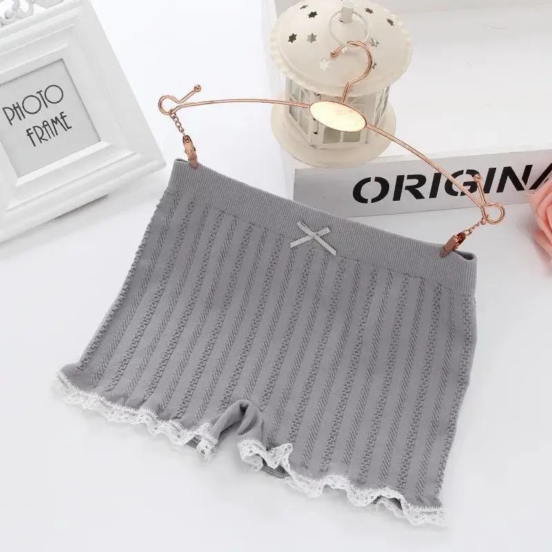 3pcs Women Safety Pants Set Mid waist Boxer Pants Ribbed Cotton Anti exposure Boxer safety pants
